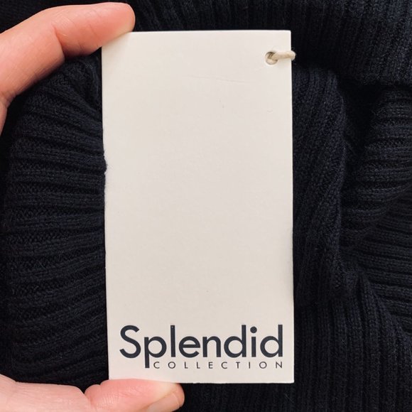 SPLENDID Black Cowl Neck Sweater Dress - Size M - Picture 4 of 11